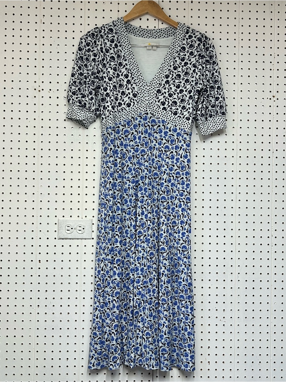 Boden Blue and White Floral Maxi Dress